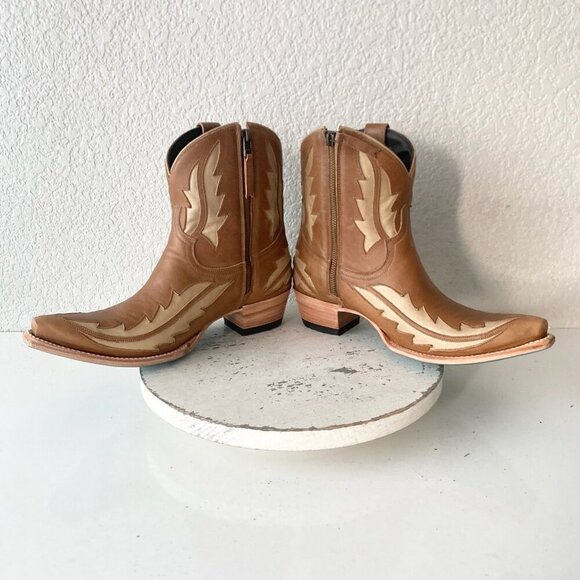 Lane WALK THE LINE Womens Brown Cowboy Bootie 10.5 Cowgirl Short Ankle Boots - Picture 7 of 11